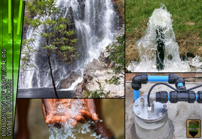 PROVISION OF SAFE/CLEAN  WATER SOURCES: Safe water  services that are strategically  positioned in places where  people can access clean water  easily.